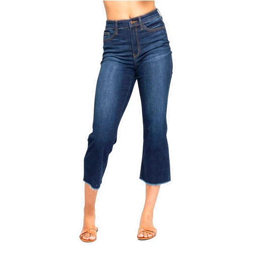 Judy Blue Women's High Waist Cropped Wide Leg Jeans