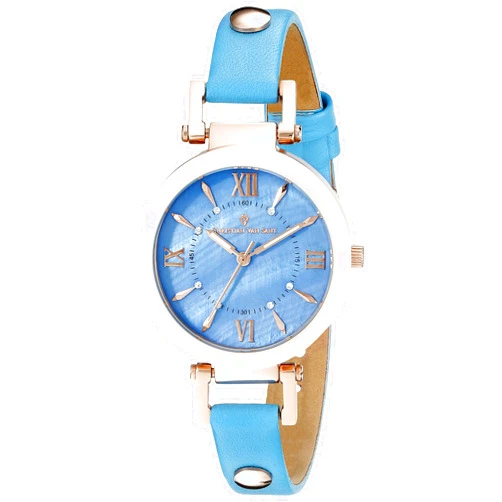 Christian Van Sant Women's CV8165 Analog Display Swiss Quartz Blue Watch