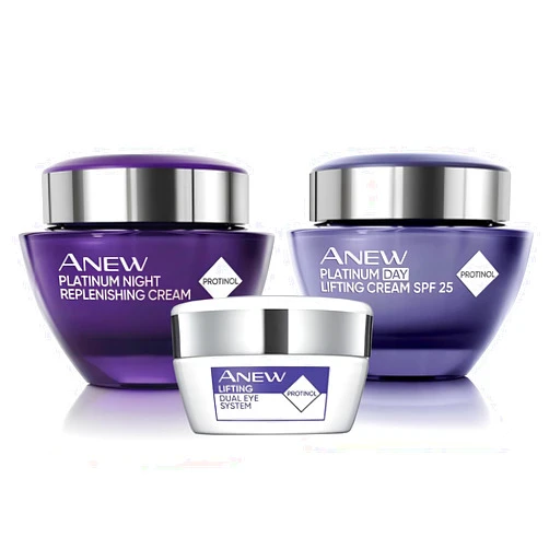 Generic Avon Anew Platinum Day+Night+Eye Cream, Anti-Aging Skin Care (Ideal for age 50+) Set of 3 pack, Purple