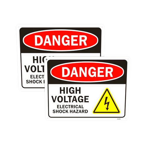 Ayifan 10 x 7 inch Danger High Voltage Sign Reflective,2 Pack 
