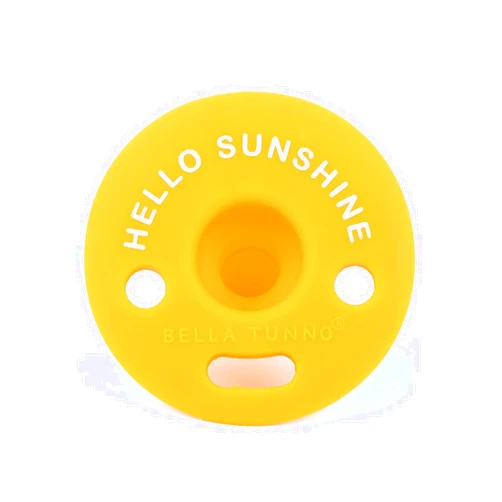 Bella Tunno Bubbi Pacifier – Baby Pacifier 0-6 Months with Finger Hold, Made from Food Grade Silicone BPA Free, Perfect Baby Registry Must Haves, Hello Sunshine