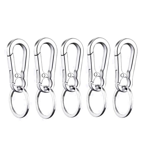 KINGFOREST 5PCS Metal Carabiner Keychain Key Clip Key Ring Key Chain Ring Holder Organizer for Car Key Finder