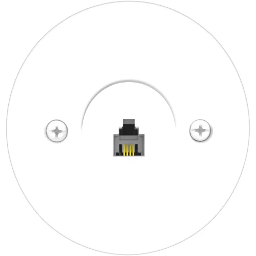 NECABLES Phone Jack Cover Plate Round Telephone Wall Jack 4 Screw Terminals to RJ11 6P4C Female White