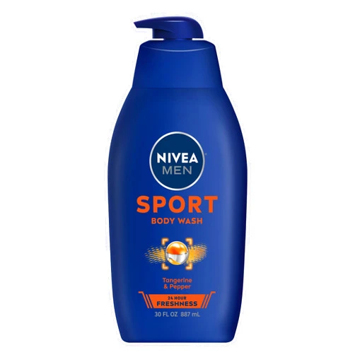 Nivea Men Sport Body Wash for Men with Revitalizing Minerals, Men Body Wash, 30 Fl Oz Pump Bottle