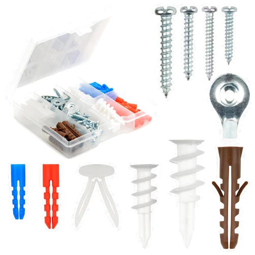 Qualihome Drywall and Hollow-Wall Anchor Assortment Kit, Anchors, Screws, Wall Anchor Hooks, and Hollow-Door Toggle Anchor