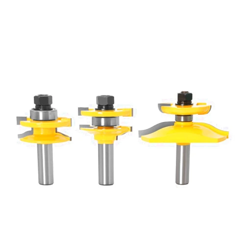 GAFeng 3PCS 1/2'' Shank Ogee Rail & Stile Router Bit Cove Double-Side Raised Panel Tools Sets Kit Woodworking Chisel Cutter Tool Set