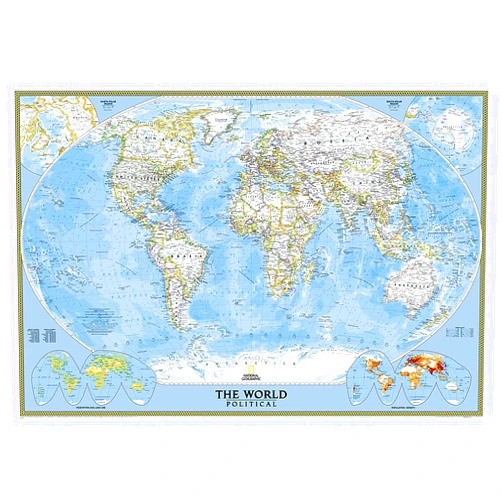 National Geographic Maps National Geographic World Wall Map - Classic (43.5 x 30.5 in) (National Geographic Reference Map)