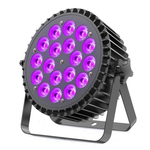 HOLDLAMP LED Stage Lights RGBWA+UV 6-in-1 Par Lights, HOLDLAMP 18X12W High Power Par Can Lighting with DMX Control Sound Activated Uplights for Events Halloween DJ Wedding Stage Party Church Live Show (1 Pack)