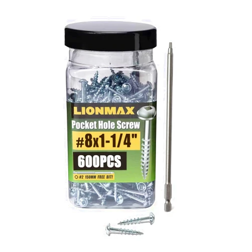 LIONMAX Pocket Hole Screws, LIONMAX Wood Screws #8 x 1-1/4