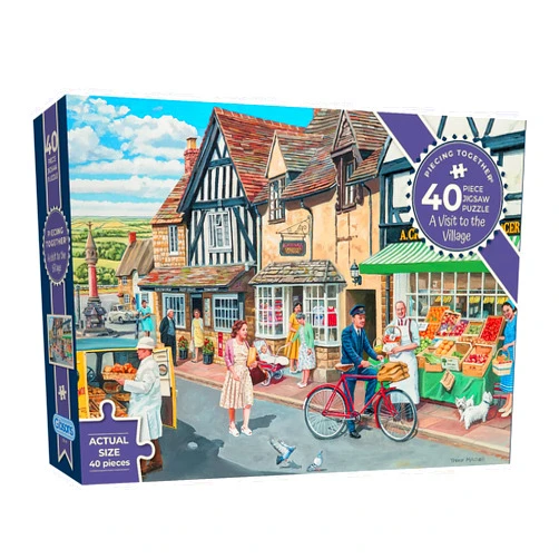 Gibsons Games A Visit to the Village 40 XXL Piece Jigsaw Puzzle | Large Piece Jigsaw Puzzle | Sustainable Puzzle for Adults | Premium 100% Recycled Board | Great Gift for Adults |