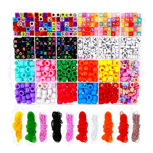 Marycan Bead Bracelet Making Kit Bead Friendship Bracelets Kit with Pony Beads Letter Beads Charm Beads and Elastic String for All People