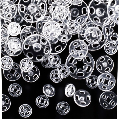 PAGOW 36 Sets Plastic Sew-on Snap Buttons, Clear Snap Buttons for Fabric, Invisible Sew on Press Buttons Kit, Snap Fasteners Button for Clothing, Crafts (7mm+10mm+15mm)