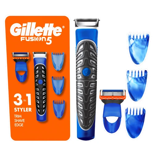 Gillette Styler: Beard Trimmer, Men's Razor & Edger, All Purpose Styler, All-in-one Tool, Shave, Trim & Edge, Waterproof, Fusion Razors for Men / Styler, with 3 Comb Attachments