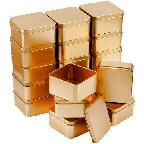 Peohud 20 Pack Tin Boxes with Lids, Empty Metal Tins, Portable Storage Metal Tin Container Organizer for Cookie, Candy, Treats, Gifts, Favors and Crafts, 3.3 x 3.3 x 1.7 Inches