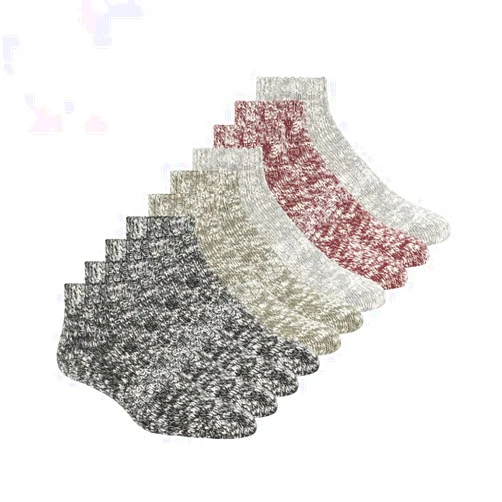 Weatherproof Legwear Women's Ankle Boot Socks Soft Cotton Blend, Black Gray Olive Red, 6 Pairs, 9.5, (1533562)
