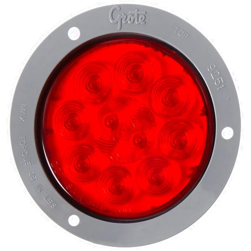Grote 53272 - Supernova Stop/Tail/Turn Light, 4 In, 10-Diode Pattern, Led, Gray Theft-Resistant Flange, Male Pin