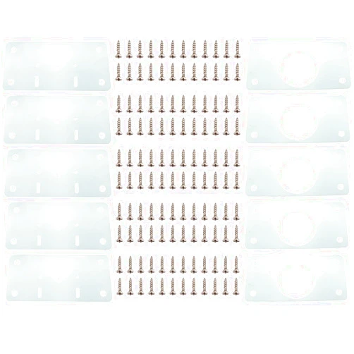 TAODAN 10PCS 1.85x3.54 inch Silver Cabinet Hinge Repair Plate Brushed Stainless Steel Door Hinge Repair Kit Hinge Repair Bracket with Mounting Screw