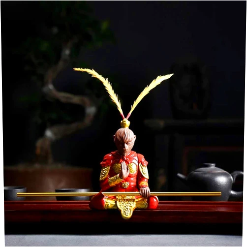 BERTERI Purple Clay Monkey King Tea Pet Kungfu Tea Set Tea Ceremony Desktop Ornaments Gift for Tea Lover