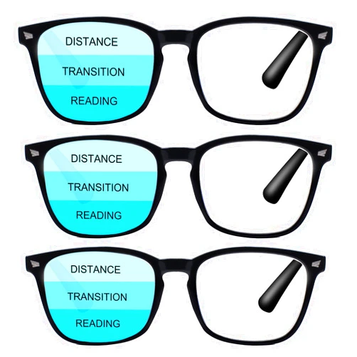 BONCAMOR Progressive Multifocus Reading Glasses Men Women 3 Pack Anti Blue Light Eyestrain Quality Computer Readers (3 Black, 2.50)