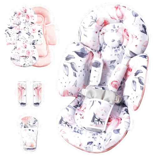 Generic Infant Insert Compatible with 4moms Mamaroo Swing & Graco Swing and Infant Car Seat, Newborn Insert, Baby Head and Body Support, Reversible Design, Breathable Soft Fabric, 1Pcs - Pink Floral