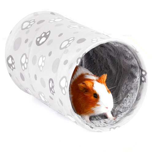 Glittme Guinea Pig Hideout - Washable, Portable, Soft Tunnel for Guinea Pigs, Hedgehogs, Hamsters, Rats