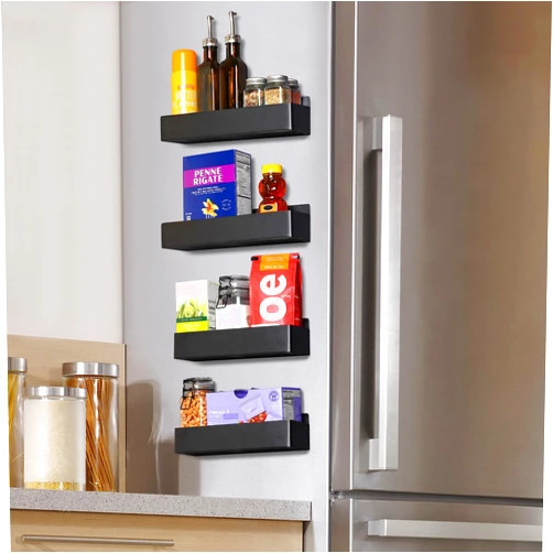 Provident Direct Magnetic Shelf Organizer & Storage for Kitchen, Spices, Home & Office (4-Pack) 2 Large, 2 Small