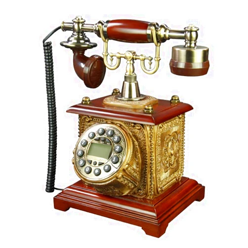 Vijian Antique Style Landline Telephone,Vintage Desktop Wired Telephone, LCD Backlight, Button Dial, for Home, Decor, Living Room, Bedroom, Office