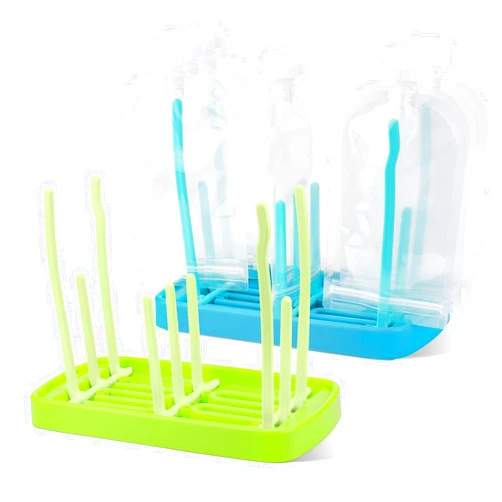 Palksky 2 PCS Reusable Pouches Plastic Drying Rack for Toddlers/Kids Food Pouches, Baby Food Storage Refillable Bags Stand Holder for Yogurt/Applesauce/Fruit/Smoothie/Breastmilk Pouches