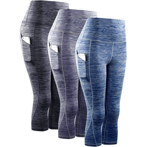 NELEUS Women's Yoga Running Capris Tummy Control High Waist Workout Pants
