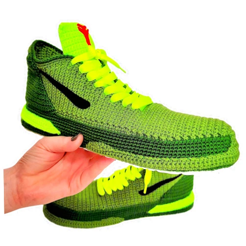Sa by seay handmade Ko_be Mamba 8 24 Bryant Green Christmas Slippers, Retro Basketball Protro Shoes 2020, Knitted The Grinchs Sneakers, Handmade Custom Home Shoes Slippers (US SIZE - 13 (MEN))