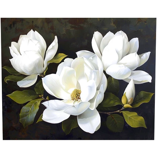 Ourtimfun 5D Diamond Painting Kits Beautiful Evergreen Magnolia Full Drill Round Beads Diamond Art Gems Stone Cross Stitch DIY Diamond Paint