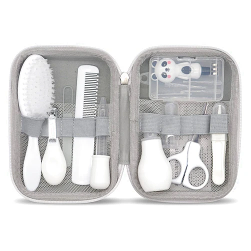 Suhctuptx Baby Grooming Kit, 15 in 1 Portable Baby Safety Care Set with 01 Hair Brush Comb Nail Clipper Nasal Aspirator etc for Nursery Newborn Infant Girl Boys Keep Clean(White)