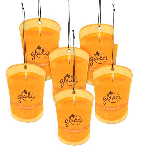Glade Car Air Freshener 6-PACK Candle Design Glade Air Freshener (Pure Vanilla Joy)