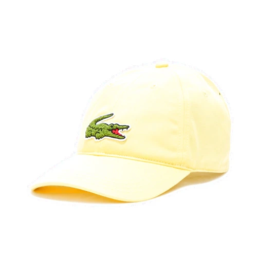 Lacoste Unisex Crocodile Badge Cotton Twill Cap, Yellow, One Size