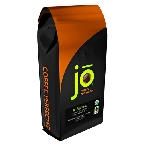 Jo Coffee JO ESPRESSO: 2 lb, Medium Dark Roast, Whole Bean Organic Arabica Espresso Coffee, USDA Certified Organic Espresso, NON-GMO, Fair Trade Certified, Gluten Free Gourmet Espresso Beans by Jo Coffee