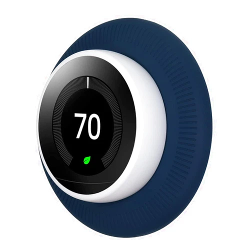 Poivy Silicone Wall Plate Cover for Google Nest Learning Thermostat 1st/2nd/3rd Bracket Mount | Easy Installation | Fingerprint Resistant | ELEGANT Design Navy