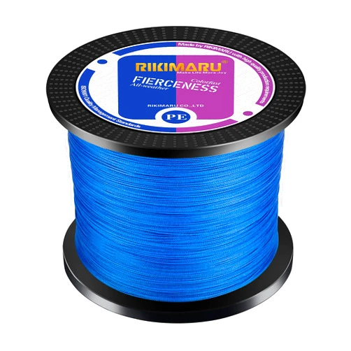 RIKIMARU Braided Fishing Line Abrasion Resistant Superline Zero Stretch&Low Memory Extra Thin Diameter 327-1094 Yds, 4-180LB