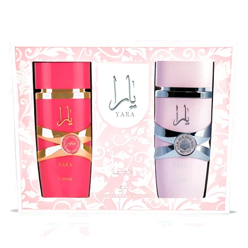 Lattafa 2 Piece Gift Set (Yara EDP 3.4 Fl Oz + Yara Candy EDP 3.4 Fl Oz)
