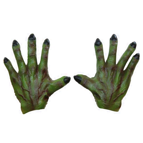Ghoulish Productions Alinco Costumes Halloween Latex Green Monster Hands