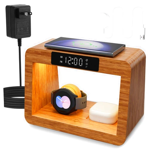 OTESS ²⁰²⁴Wireless Charger Station for Samsung, Fast Charging Station with LED Light for Samsung|Android Phone, Wireless Phone Charger Station Only for Samsung Watch