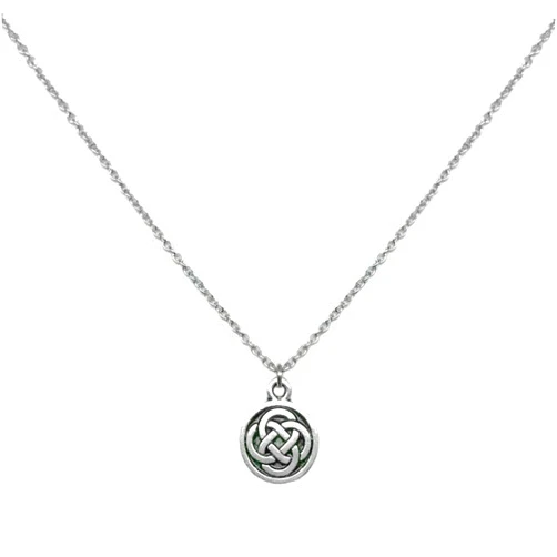 Loralyn Designs Small Celtic Knot Necklace Pewter Pendant Stainless Steel Chain (16-24 Inch)