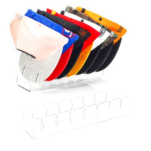 Baemin Acrylic Hat Rack, Clear Hat Organizer for Baseball Caps, Hat Display Stand for Closet, No Installation Hat Holder Organizer, 2 Packs