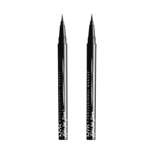 NYX PROFESSIONAL MAKEUP Epic Ink Liner, Waterproof Liquid Eyeliner - Black (Pack Of 2), Vegan Formula