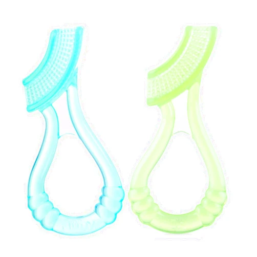 Nuby Soft Silicone Gum Massager with Hygienic Case, 2-Pack, 3 m+