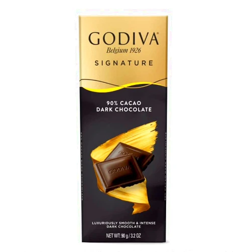 Godiva 90% Dark Chocolate Bar, 90g