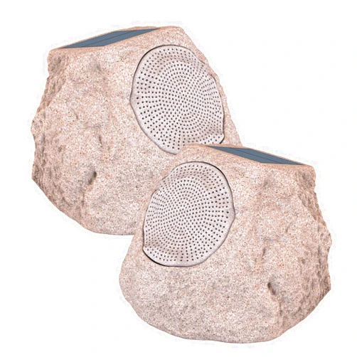 GGII Rock Speaker Outdoor Waterproof Outdoor Solar Speaker Wireless Portable Rock Bluetooth 5.0 Speakers with 7 Light Colors, Rechargable Outdoor Speaker for Patio Backyard Poolside Porch (2 Pair)
