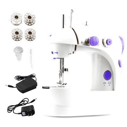 Ruutcasy Mini Sewing Machine,Portable Sewing Machine for Beginners Adult Kids, 2-Thread 2-Speed 2-Switches Electric Crafting Mending Machine Travel Automatic Sewing Machine