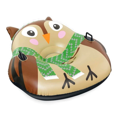Bestway H2OGO! Snow 50 Inch x 48 Inch Oakley The Owl Inflatable Winter Snow Tube 1 Person Riding Sled with Pull Rope