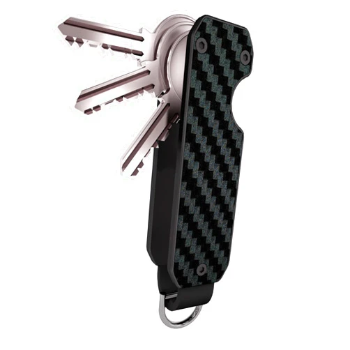 CAXGEK Metallic Key Organizer - Aluminum Carbon Fiber Key Organizer holder, Minimalist Innovative Keychain