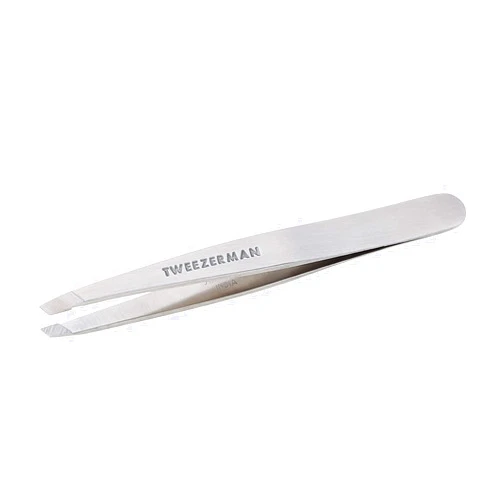 Tweezerman Stainless Steel Slant Tweezer - Eyebrow Tweezers for Women and Men (Classic Stainless)
